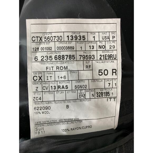 $15K MENS 40R ERMENEGILDO ZEGNA HAND MADE Pinstripe Charcoal BLACK TUXEDO SUIT - Picture 11 of 12